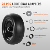 Lawn Mower Tires with Rim 11x4 5 Tubeless Tractor Tires 2 Pack Tire and Wheel Assembly Flat Free PU Tire with 34 in Centered Hub 34 in Bushing Size and 20 Adapters for Riding Mowers and Lawn Tractors
